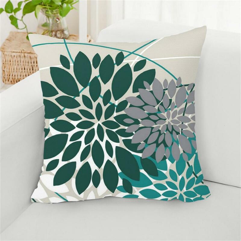 Throw Pillow Cover Soft Luxurious Pillowcase Soft Geometric Flower Pattern Pillowcase Set for Home Decoration for Office
