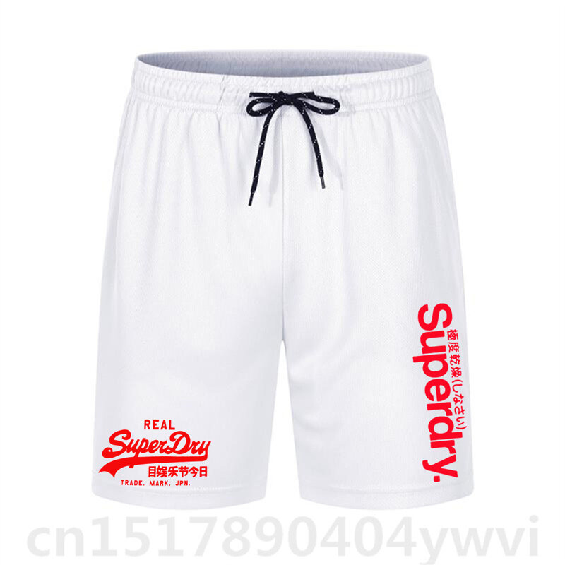 Men's new summer elastic drawstring shorts, fashionable casual sports pants, Japanese printed text, street trend shorts
