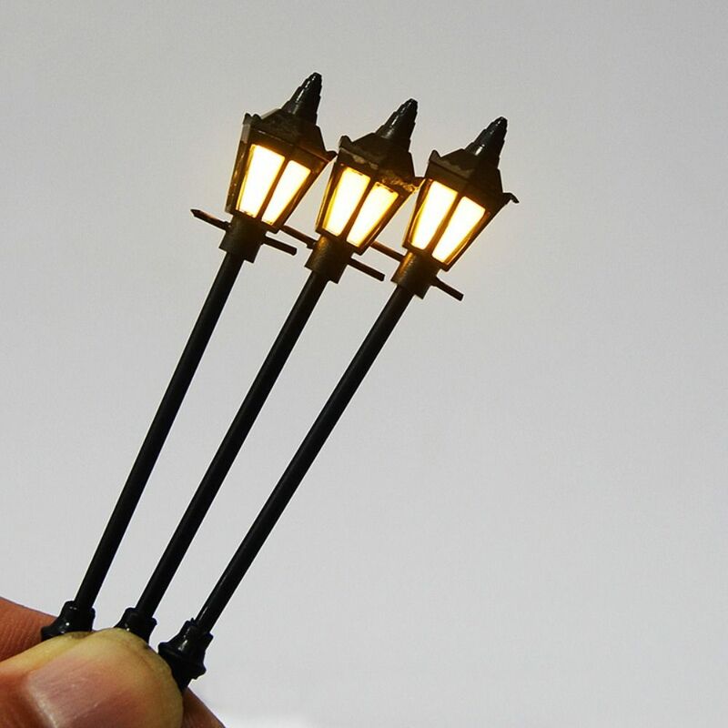 Lampadaires LED miniatures en plastique, modèle de lampadaire Shoous, ornements de lampadaire domestique, haute qualité, 3V, 10 pièces