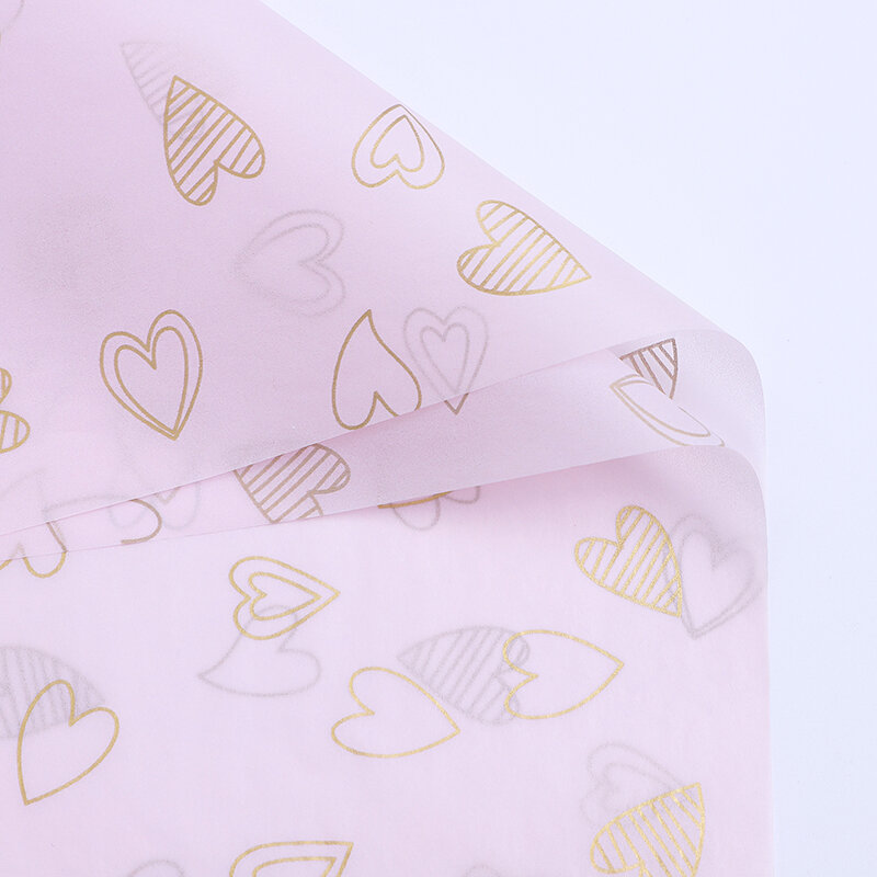10 Lembar Kertas Tisu Pembungkus Kreatif Cinta DIY Kerajinan Bunga Kotak Hadiah Kemasan Perlengkapan Dekorasi Rumah Pesta Pernikahan 50Cm * 70Cm