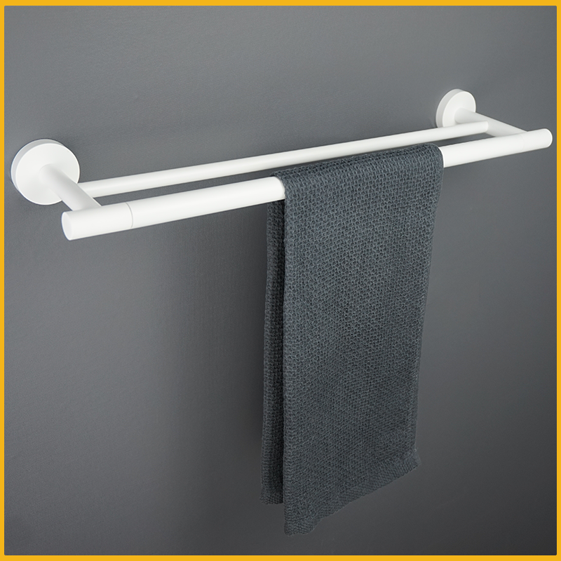 High Quality Wall-Mounted Bathroom Hardware Set Coat Hooks Towel  Ring Rack Bar Paper Holder 304 Stainless Steel White