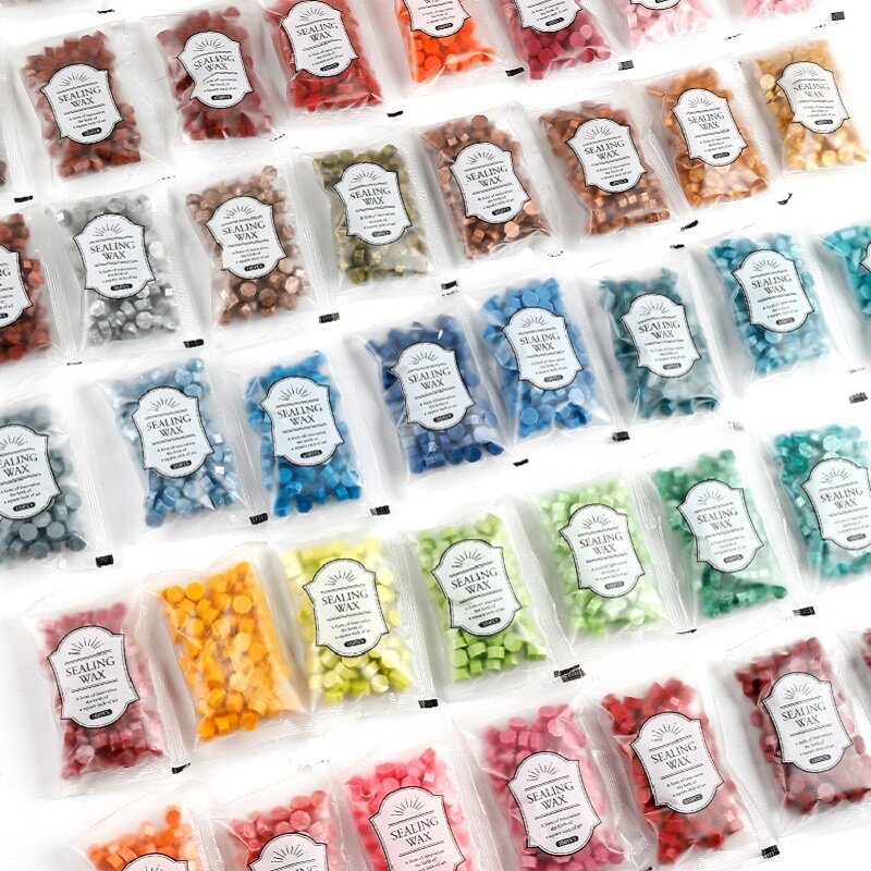 100 pcs sigillo di cera Vintage per francobolli Retro Wax print Beads Sealing Macaron gold Wedding Birthday wax lacca per sigilli Lacre