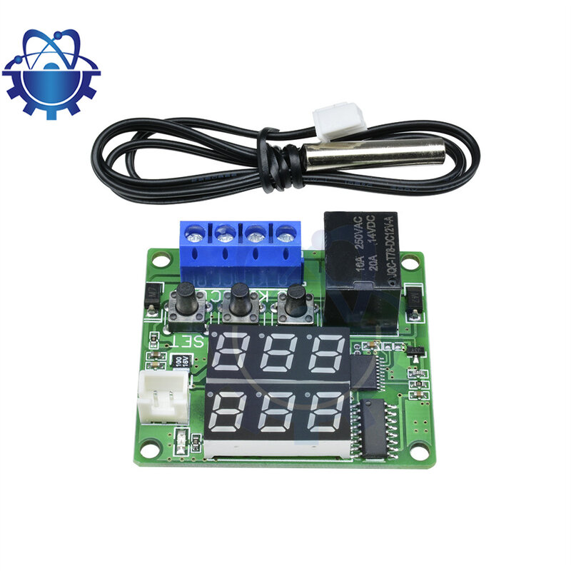 デジタル温度コントローラー,LED温度コントローラー,12V DC,青色/赤,w1209