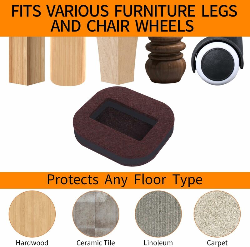 Felt Pads Furniture Caster Cups Floor Protectors Office Chair Bed Wheels Stopper Furniture Prevents Scratches Wood Floor Carpet