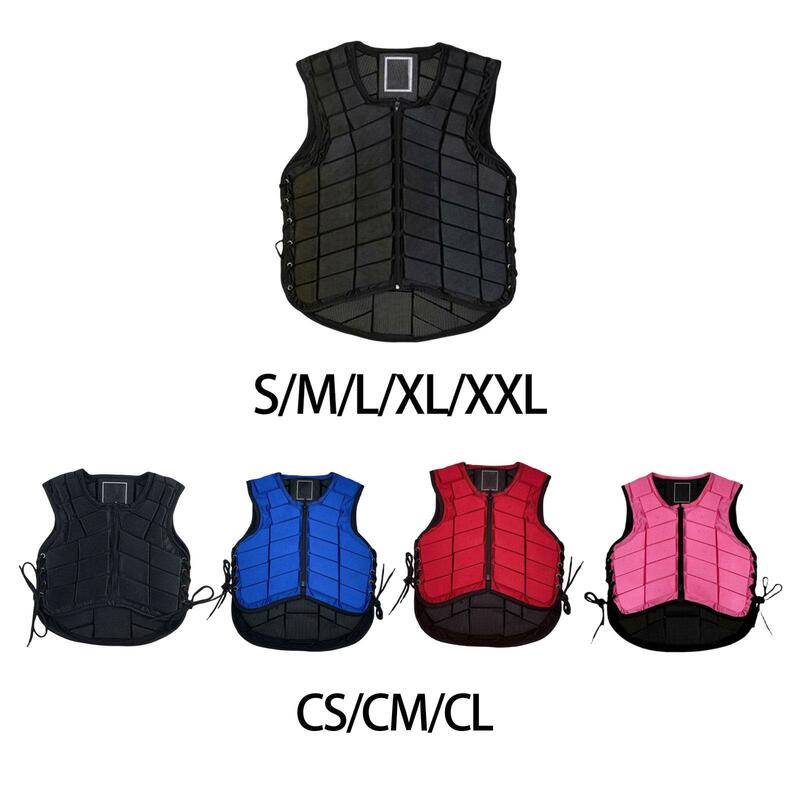 Horse Riding Protector Padded Zipper Waistcoat Accessories Breathable Sports Guards for Adult Kids Training Women Boys