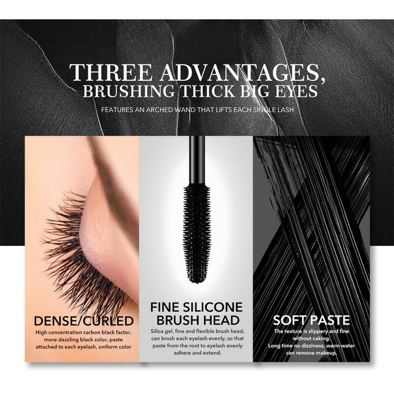 Quick-drying Formula 3.5mm Slender Brush Head Dense Self-contained Fiber Base Cream To Create Long And Thick Eyelashes No Smudge
