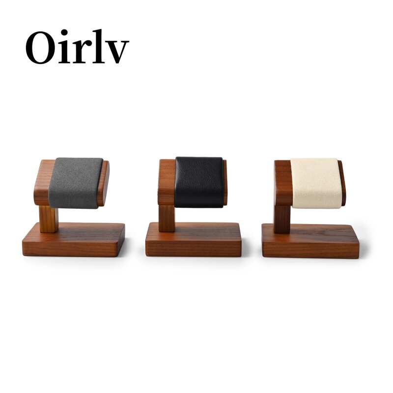 Oirlv Wooden Watch Holder Tshaped Jewelry Stand Display Black Solidwood Bracelet Ring Earring Organizer Wooden T-Bar Watch Stand