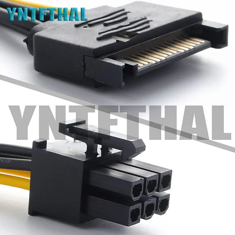 Baru 15pin daya untuk 6pin PCI-e PCI-e PCI Express kabel adaptor kartu Video kabel catu daya