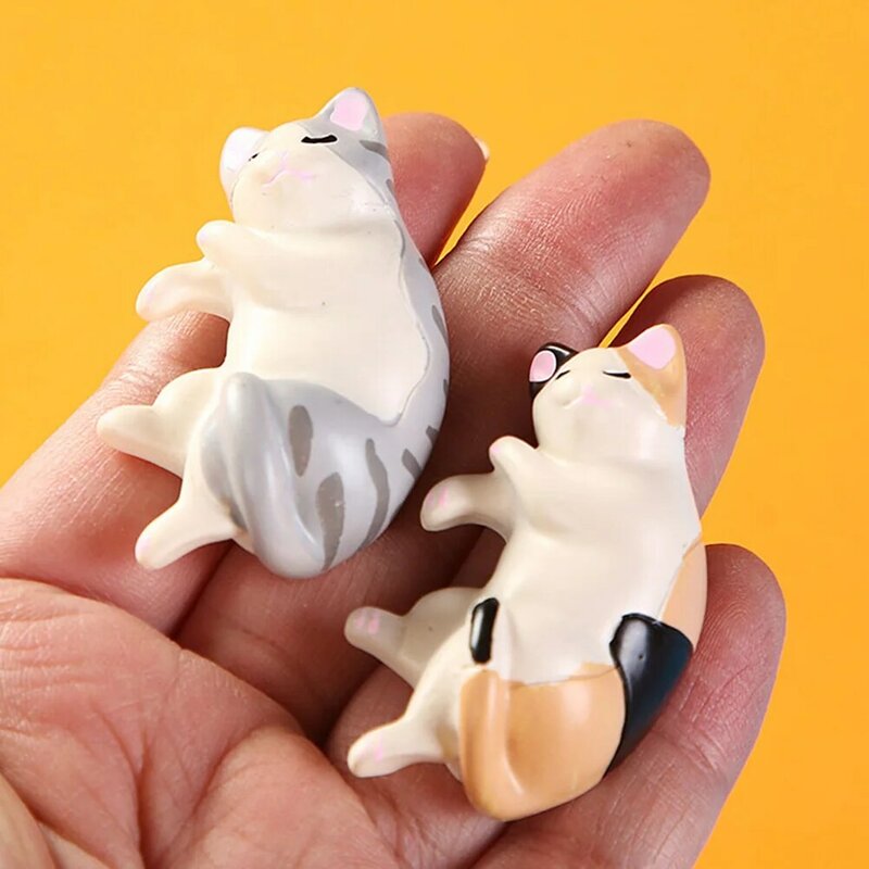 6 шт., миниатюрные фигурки кошек из искусственной смолы