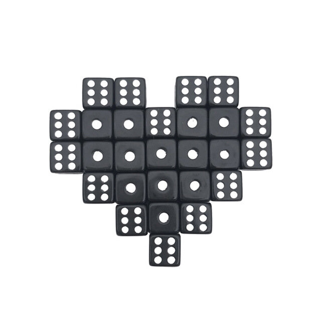 50 buah 8MM 10MM persegi poin dadu Puzzle permainan mengirim anak-anak 6 sisi dadu DIY Aksesori permainan ukuran kecil 8mm hitam putih kubus