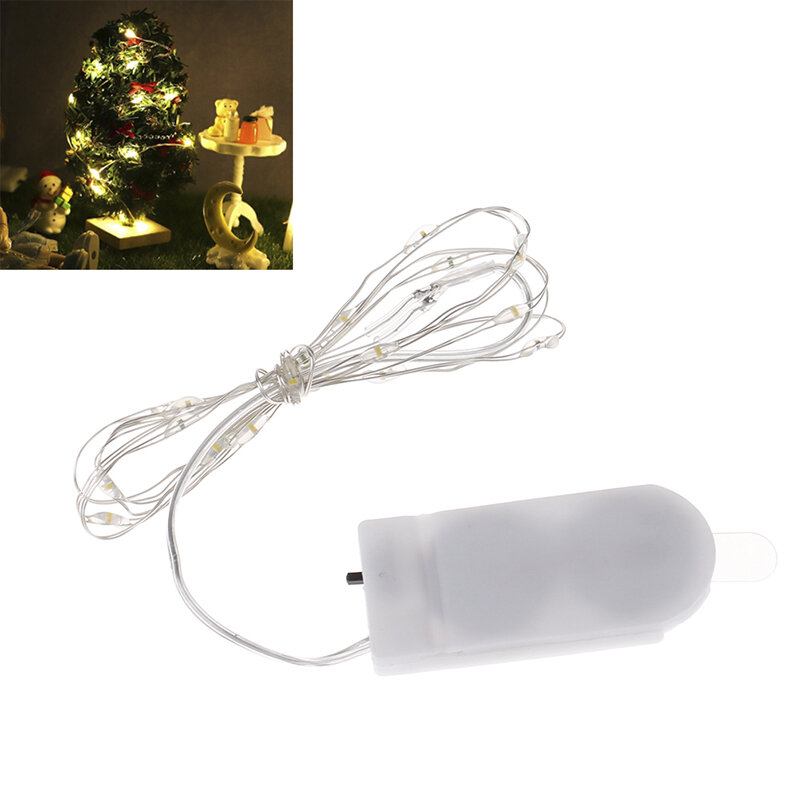 1:12 دمية مصغرة Led سلسلة أضواء بيت الدمية ديكور دمية شجرة عيد الميلاد المشهد الملحقات