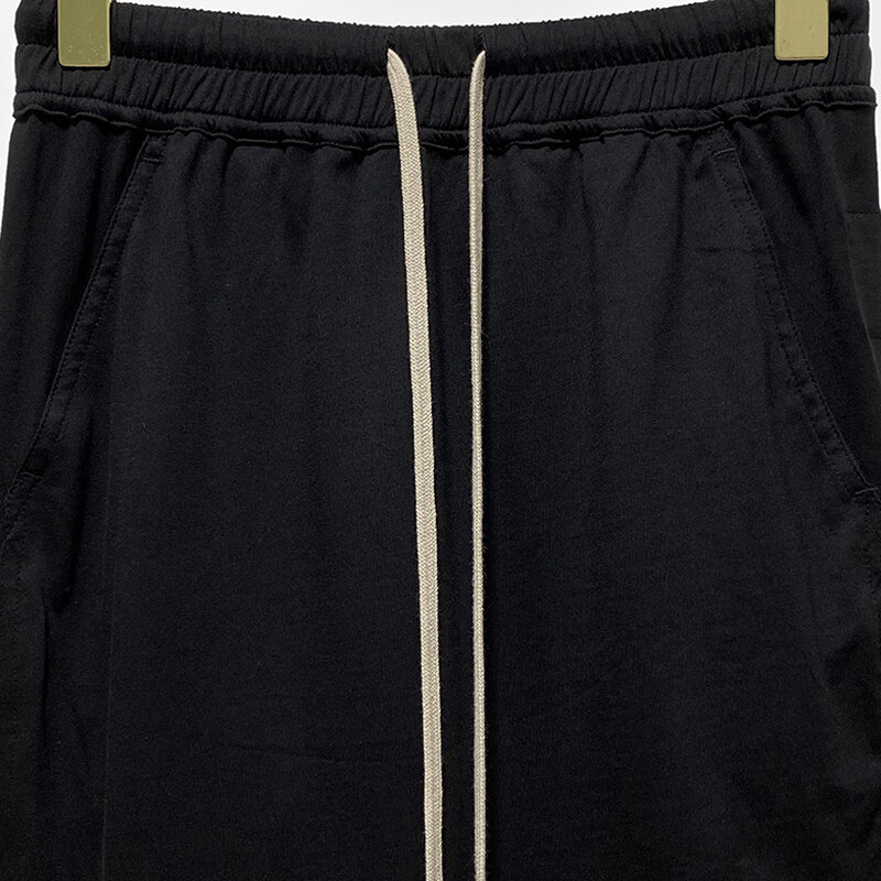 Rick-Jupe trapèze en coton à lacets pour femmes, robe monochrome noire, longueur rinçage, vêtements à la mode