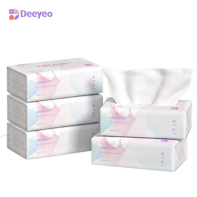 Deeyeo-toallitas de tejido Facial para bebé, papel hidratante especial súper suave, toalla seca para la cara, 100% algodón, paquete grande