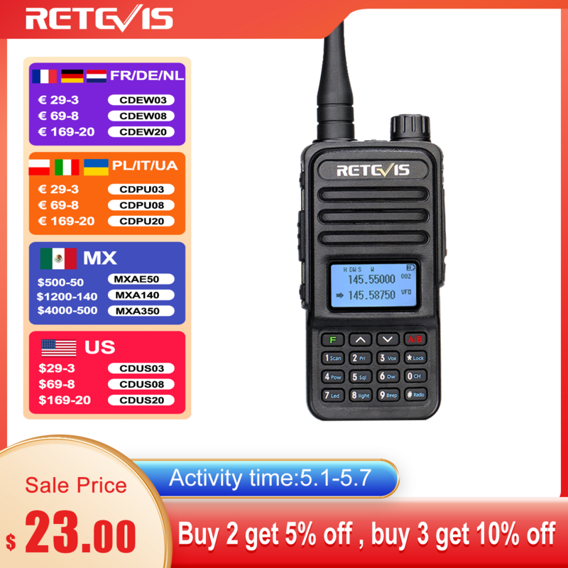 Retevis-RT85 Walkie Talkie, Estações de rádio bidirecional, 5 W, VHF, UHF, Dual Band Amador, Rádio portátil, TYT, UV88, uv88