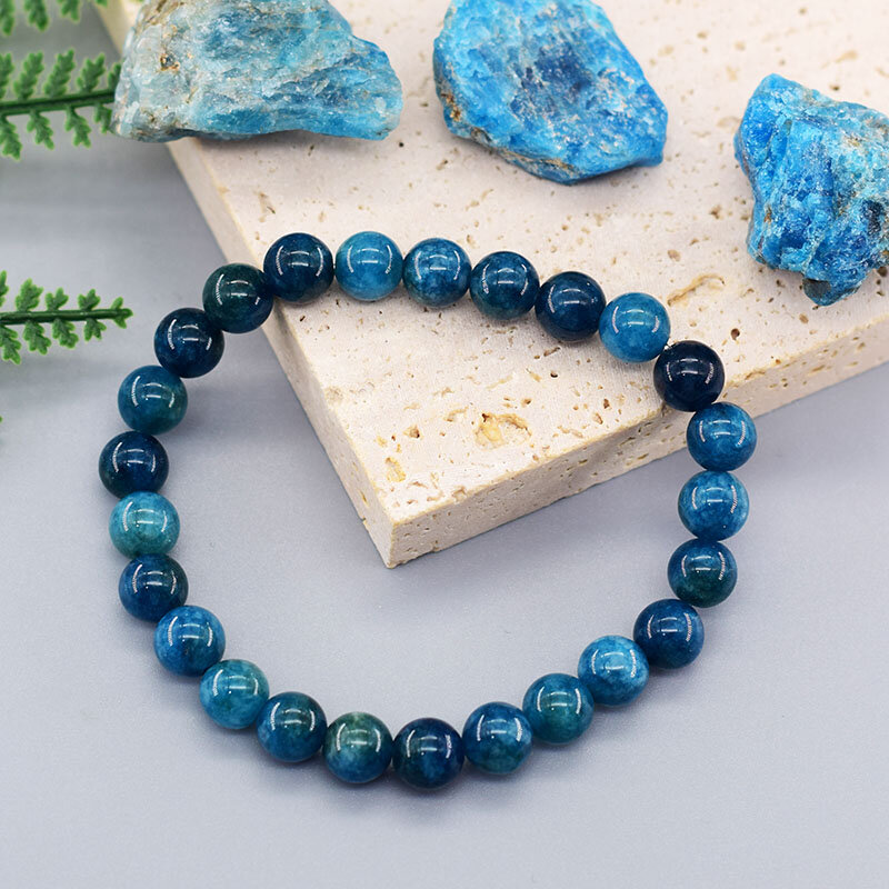 Originale Reiki Blue Apatite Beads bracciali uomo donna pietra naturale circolazione sanguigna stimolare l'ansia gioielli per la cura della salute