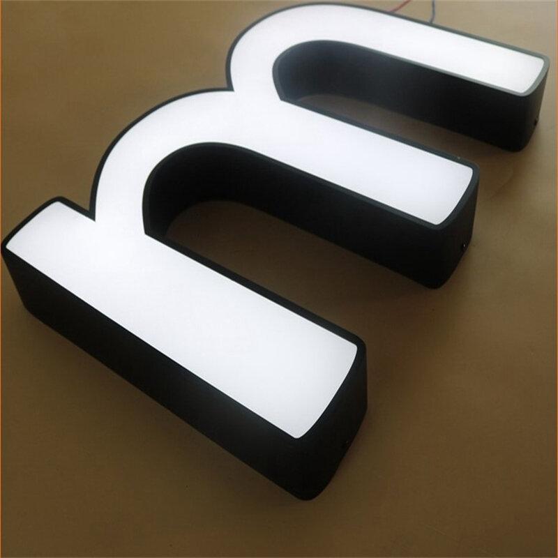 Zewnętrzne frontlit akrylowe kanałowe litery LED sklep znaki, reklama nazwa sklepu signage, 3D akrylowe litery LED dla firmy logo
