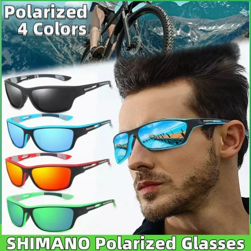 Kacamata Shimano asli pria dan wanita, lensa mata olahraga terpolarisasi HD untuk luar ruangan dengan kacamata