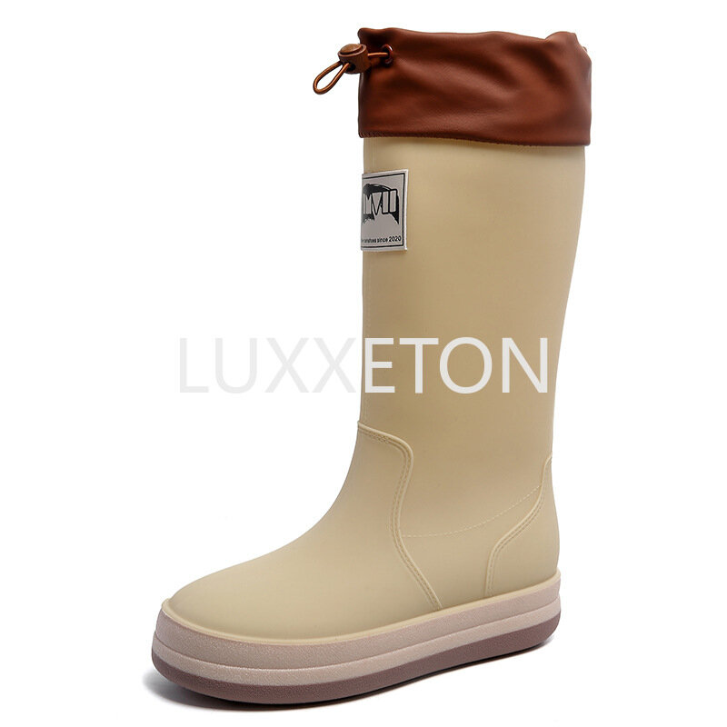 2023 New Thick-soled High-tube Rain Boots Couple Camping Rain Boots Outdoor Wading Beam Mouth Upstream Work Fishing Shoes Long B