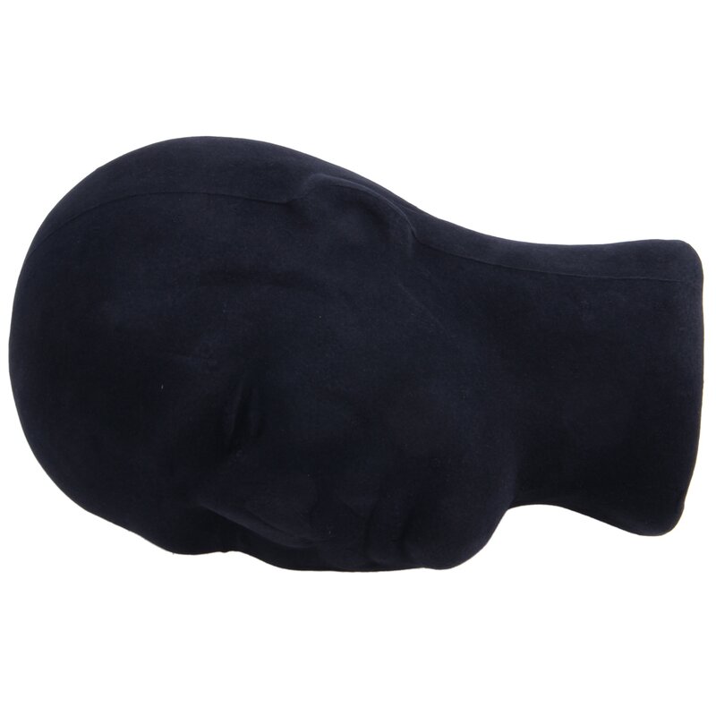 Cappello da esposizione del negozio del supporto del manichino della testa del manichino del modello degli uomini della schiuma nera del polistirene, 2 x nero