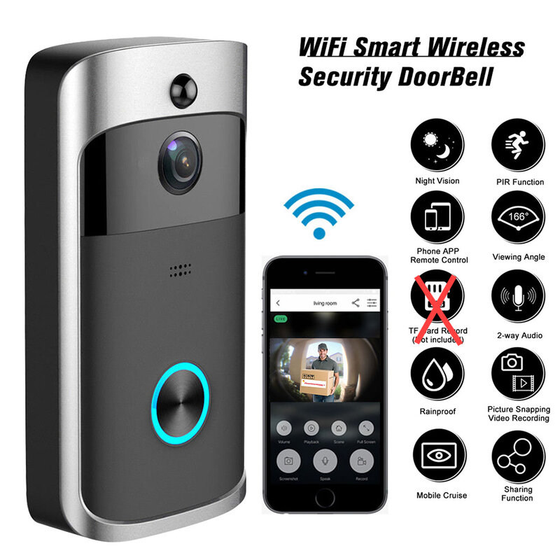 Умный дверной звонок с Wi-Fi камерой, беспроводной видеозвонок, домофон для квартир, дверной звонок для телефона, домашние камеры видеонаблюдения, 2023