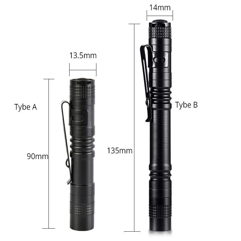 D5 Mini lampe de poche LED Super petite, torche portable edc, stylo, lampe de poche pour Camping, pêche, lanterne, 4 pièces