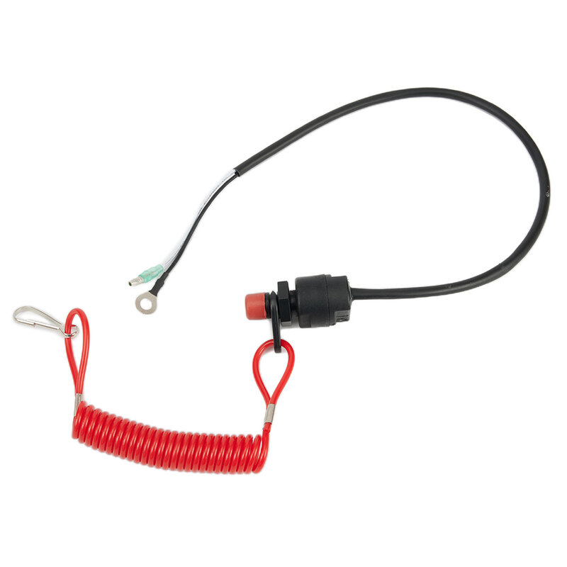 1x Boat Outboard Engine Motor Kill Stop Switch With Safety Lanyard Clip Universal For Most Outboard-engine Motors TPU & Nylon