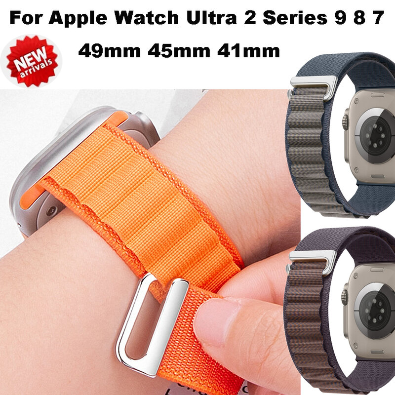 Alpine Loop for Apple Watch Ultra 2 Band 49mm 45mm 44mm 42mm 41mm 40mm 38mm Nylon Wristband Strap for iWatch SE 9 8 7 6 5 4 3 2