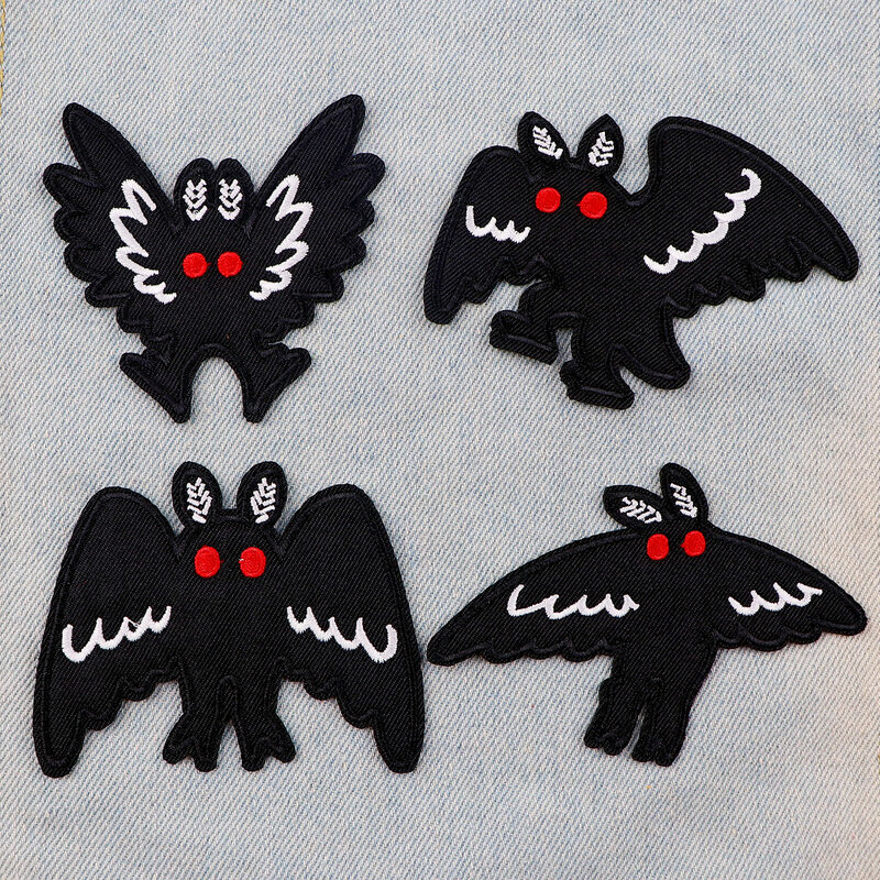 Punk Moth haftowana naszywka kreatywne zwierzęta naprasowanki na naszywki na ubrania naszywki na ubrania śliczne naszywki do szycia DIY akcesoria