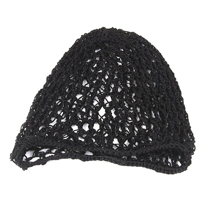 Rayon Snood cabelo macio feminino net, boné de crochê, preto, 3 pcs