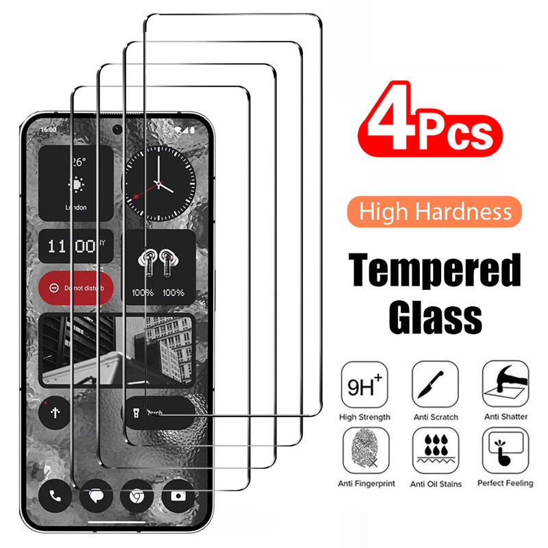4PCS Tempered Glass for Nothing phone 2A 2 1 Protective Transparent Screen Protector Film For Nothingphone 2 2A Glass