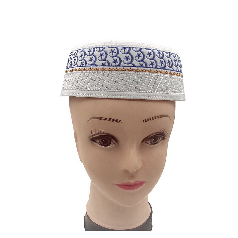 Topi Muslim untuk pria produk pajak pakaian Turki gratis pengiriman Topi Yahudi jaring doa Kippa Islami Kufi Topi bordir 03271