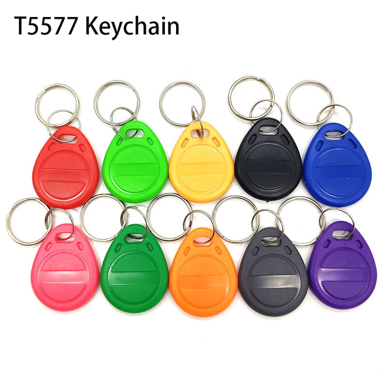 10pcs T5577 125KHZ RFID Duplicator Proximity Rewritable Keychain Mobile Phone Stickers Whiteboard Clone Cards Rewriteable