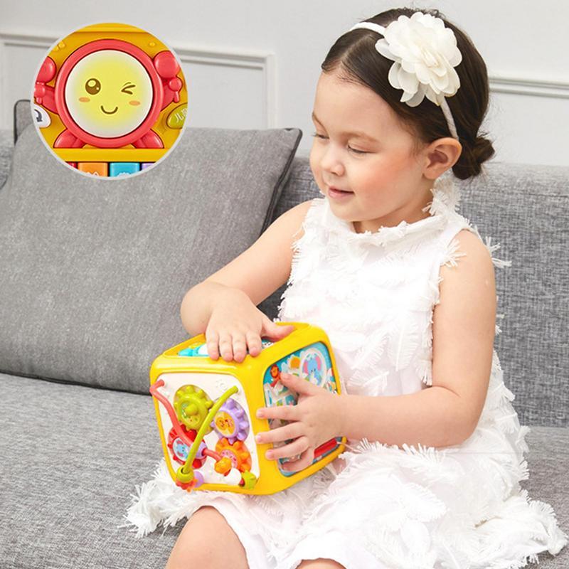 Activity Cube For Kids Shape Sorting Cube Toy With Drum And Piano Keys Musical Activity Cube Learning Cube Shape Recognition
