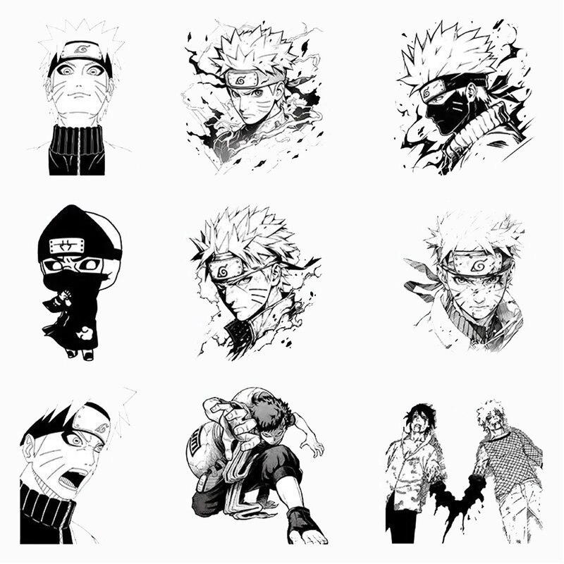 10/30/50/103 Stuks Klassieke Anime Naruto Stickers Zwart Wit Graffiti Sticker Telefoon Laptop Bagage Cool Cartoon Decoraties