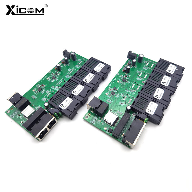 Gigabit placa metro Ethernet switch fibra 4*1.25G porta in fibra 3*100/1000M porta RJ45 SC Switch in fibra ottica PCBA Board Simplex 20KM