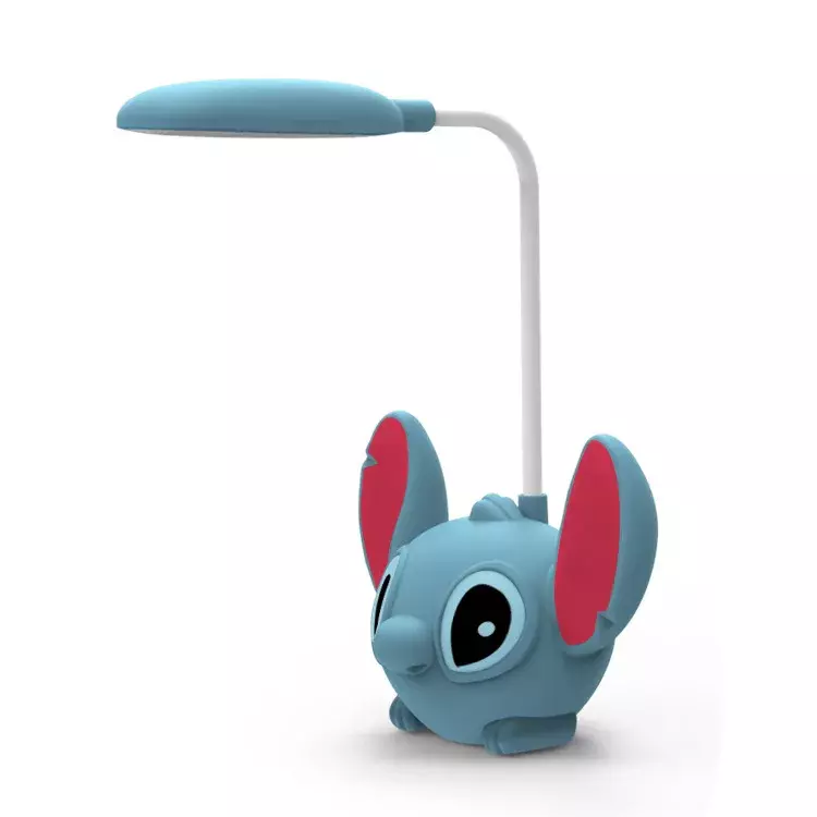 Disney-lámpara de escritorio Stitch, sacapuntas multifuncional de noche, recargable, de aprendizaje, de dibujos animados, regalo para niños