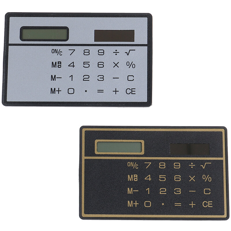 Mini Calculadora de tamaño de tarjeta de crédito, tamaño de bolsillo de trampas escolares, tamaño de 8 dígitos
