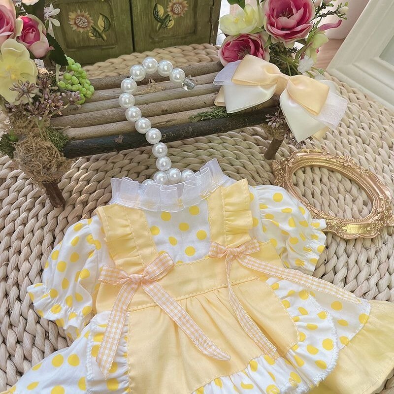 تنورة دمية قطنية صفراء خفيفة ، ملابس أطفال ، 20
