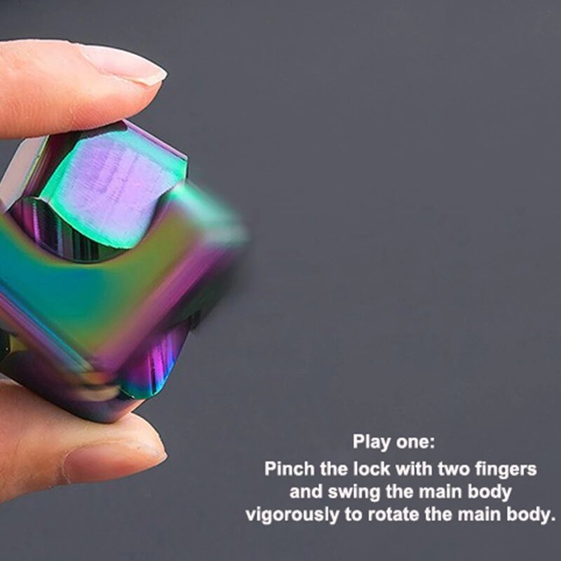 Kubus logam Fingertip Spinner dekompresi berputar atasan anti-kecemasan mainan tangan Fidget Spinner ventilasi mainan Flip untuk anak-anak
