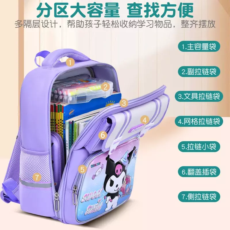 Sanrio-mochila escolar Clow M para estudiantes, mochila ligera de dibujos animados de gran capacidad, para niños