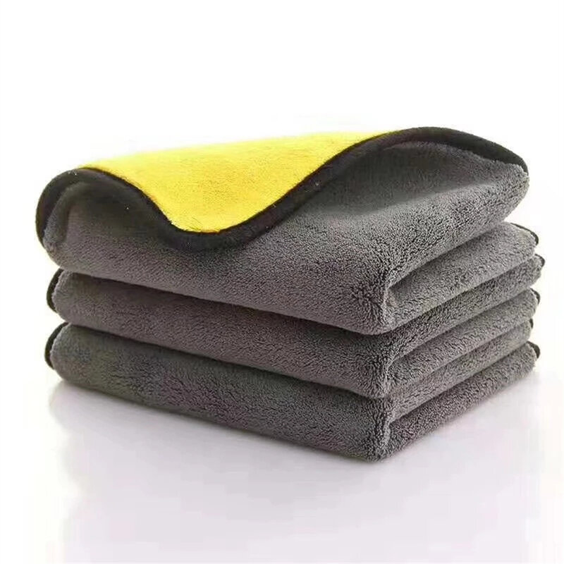 Полотенце для чистки автомобиля из микрофибры утолщенная мягкая сушилка, полотенца для мытья кузова автомобиля, двухслойные чистящие тряпки