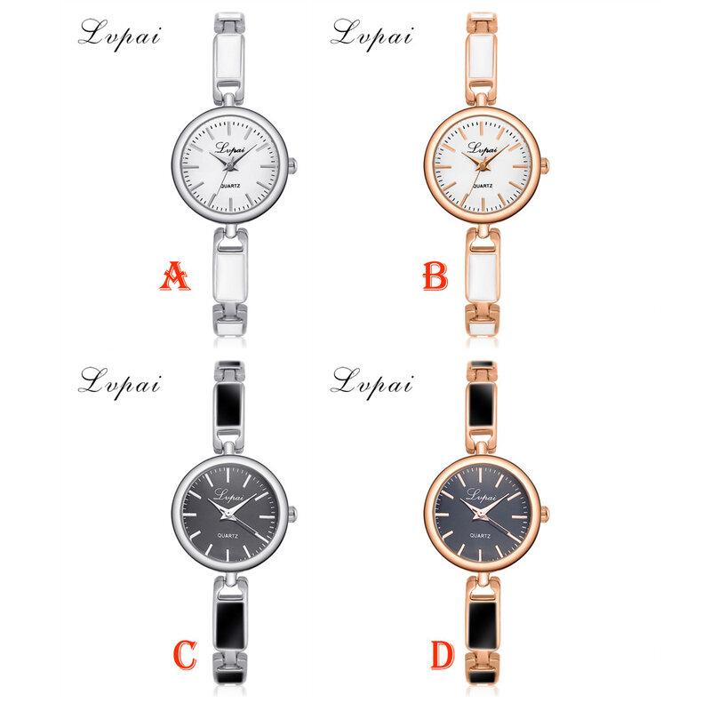 Requintado relógio de pulso quartzo pequeno feminino, relógio feminino de aço inoxidável, moda