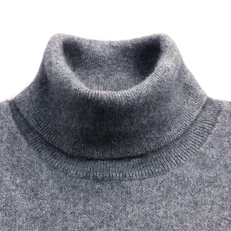Pulôver de caxemira de gola alta masculino, jumper de algodão, outono e inverno, suéter hiver, XXXL, 2021