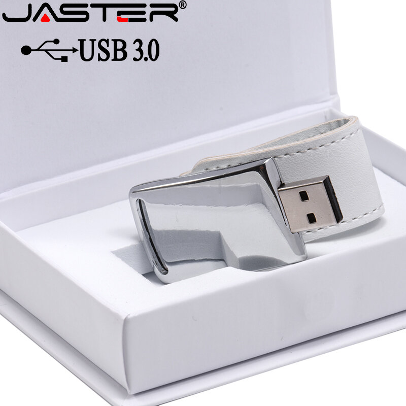 JASTER-unidad Flash USB 3,0 de cuero, pendrive de 4GB y 8GB, 16GB, 32GB y 64GB, con logotipo personalizado gratis