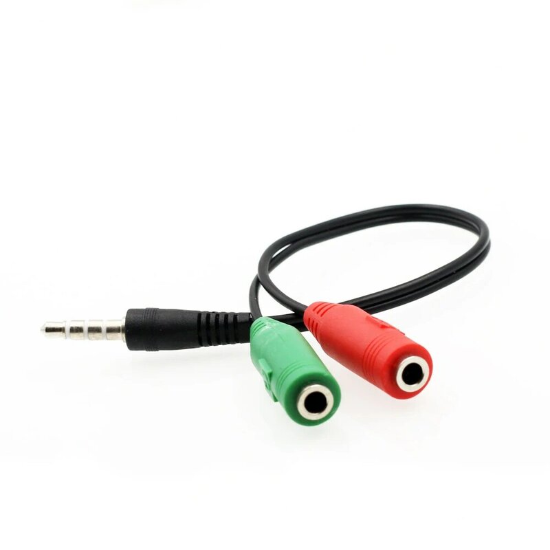 10-10pcs 3.5mm Jack 1 Male To 2 Female Headphone Stereo Earphone Audio Splitter To Micrphone Adapter Cable