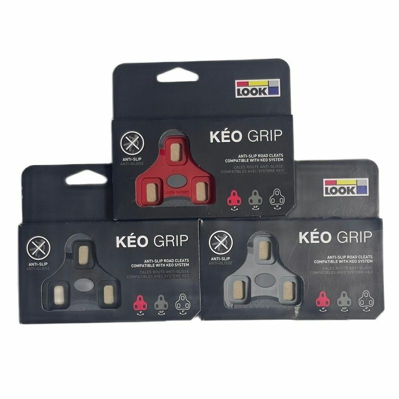 LOOK KEO-Pedal Grip Cleats para Road Bike, Plástico, Vermelho, Cinza, Preto