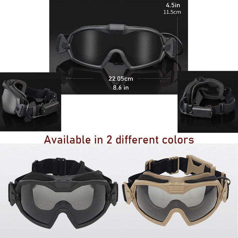 Fma airsoft regulador de óculos com ventilador versão atualizada anti nevoeiro óculos tático airsoft paintball segurança proteção para os olhos