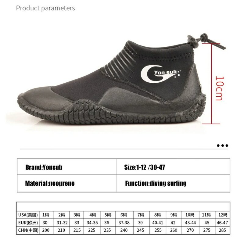 Buty do nurkowania neoprenowy YonSub 3MM dla dorosłych dzieci w rozmiarze 30-47 szybka koronka zagęszczona miękkie podeszwy buty do nurkowania buty do wody plażowa
