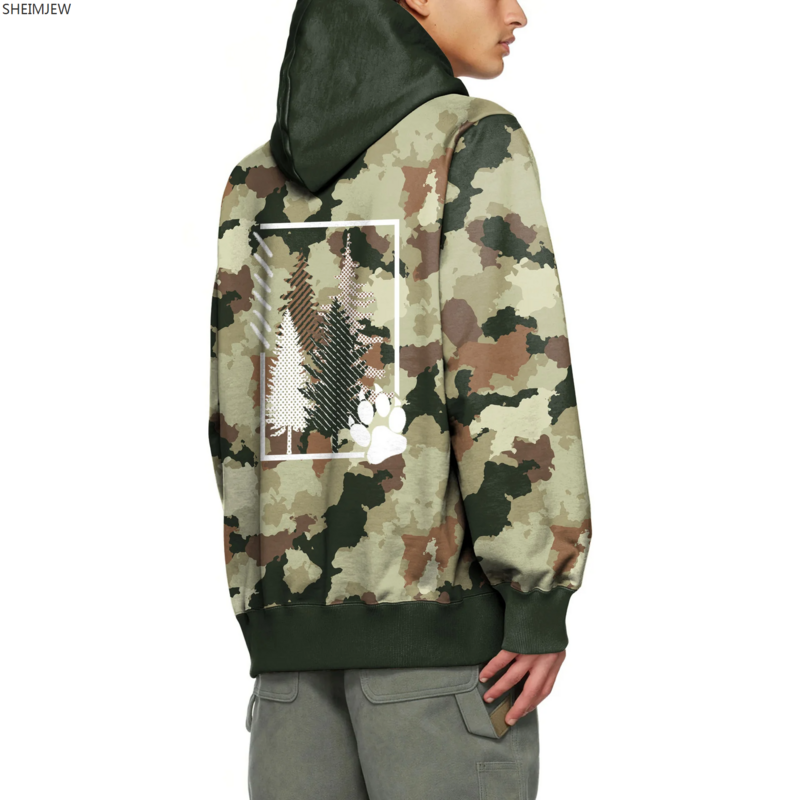 2023 Autumn Trend Fashion Joint Retro Pullover Long Sleeve O-Neck Hoodie Camouflage 3D Printing Men's Hooded Sweatshirt