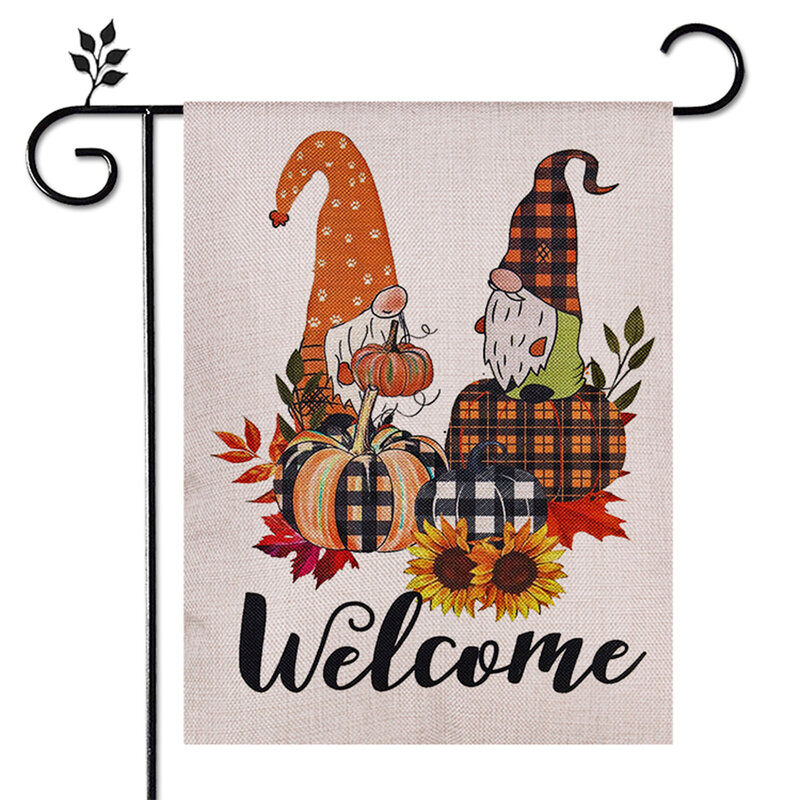 Double Sided Fall Garden Flag Double Sided Printing Garden Flags for Autumn Thanksgiving Day